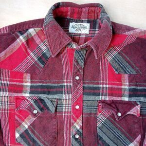 Vintage Eagle Crest Pearl Snap Western Flannel Button Down Shirt